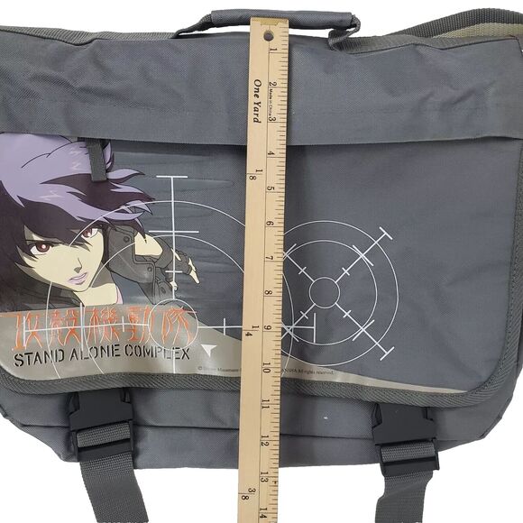 Shirow Masamune Anime Stand Alone Complex Messenger Laptop Shoulder Gray Bag HTF - Picture 7 of 10